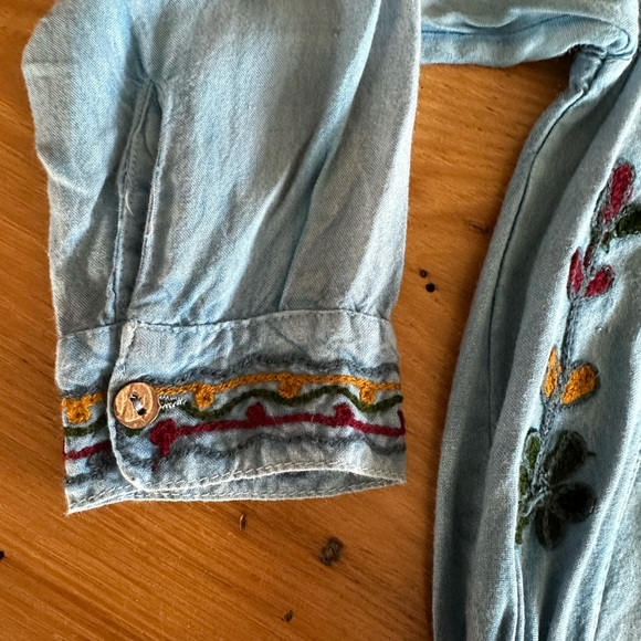 Vintage Girls Sacred Threads Embroidered Long Sleeve Button Up BOHO Sz M 10-12 - Picture 4 of 10